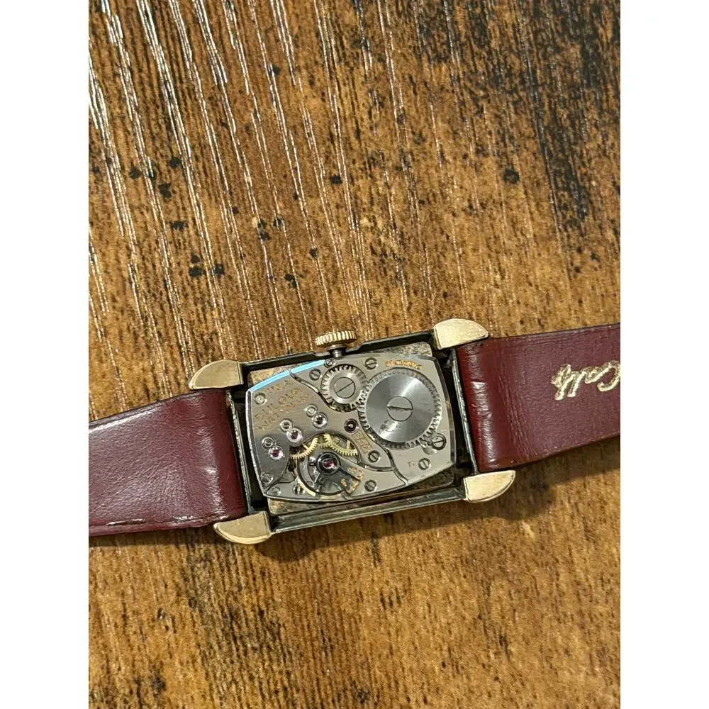 Bulova Excellency 10K Gold Filled Rectangular Manual Wind Watch Sub Seconds